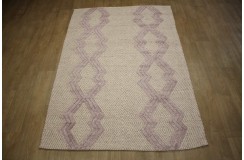 100% wełna dywan z Indii 160x230cm ręcznie tkany 3D fioletowo beżowy