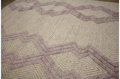 100% wełna dywan z Indii 160x230cm ręcznie tkany 3D fioletowo beżowy