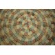 Piękny ręcznie wykonany dywan okrągły z rzędów wełny czesankowej gruby masywny beżowy 2x2m Indie