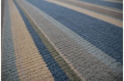 Wełna 100% dywan 160x230 ręcznie tkany w pasy INDIE niebieski
