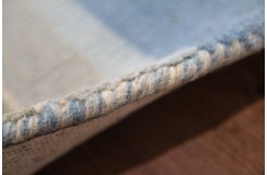 Wełna 100% dywan 160x230 ręcznie tkany w pasy INDIE niebieski