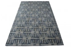 100% wełna nowoczesny dywan abstrakcyjny 160x240cm indyjski beżowo szary