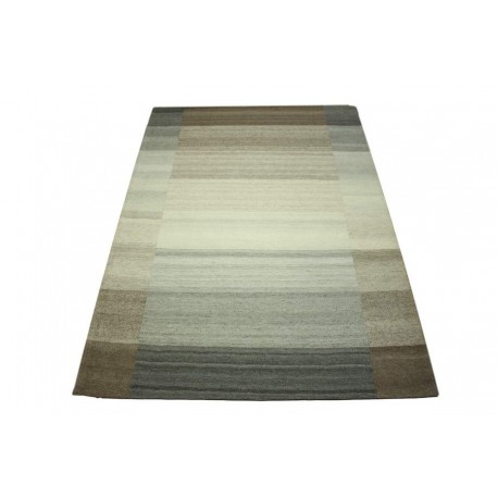 Płasko tkany dywan nowoczesny 160x230 szary niepowtarzalny z Indii poliester bawełna