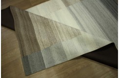 Poliester i bawełna dywan z Indii 160x230cm ręcznie tkany szary