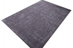 Brązowy postarzany dywan Vintage tafting 160x240cm wiskoza wełna Indie ręcznie tkany w pasy