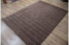 Wełna 100% dywan z Indii 160x230cm ręcznie tkany brązowy w pasy