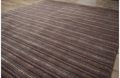 Wełna 100% dywan z Indii 160x230cm ręcznie tkany brązowy w pasy