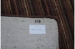 Wełna 100% dywan z Indii 160x230cm ręcznie tkany brązowy w pasy