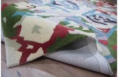 Wełna 100% dywan 160x250cm ręcznie tkany abstrakcyjny INDIE kolorowy