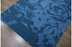 Wełna 100% dywan 160x250cm ręcznie tkany abstrakcyjny INDIE niebieski