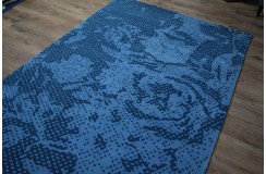 Wełna 100% dywan 160x250cm ręcznie tkany abstrakcyjny INDIE niebieski