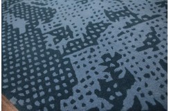 Wełna 100% dywan 160x250cm ręcznie tkany abstrakcyjny INDIE niebieski
