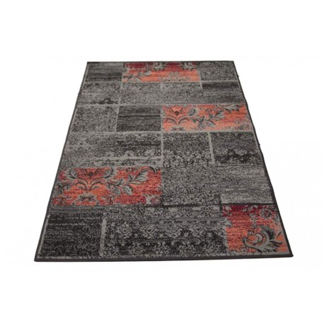 Brązowy dywan patchwork Lalee Contempo 139 red 160x230cm 100%PP-BCF
