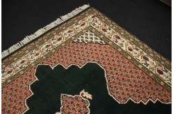 Kwiatowy ręcznie tkany dywan Tabriz z Indii wełniany 170x240cm czarny