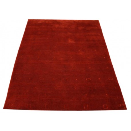 Czerwony elegancki dywan Gabbeh Loribaft Loom Indie 150x200cm gruby gęsty i miękki