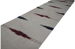 100% wełna ręcznie tkany chodnik beżowy z wzorami dwustronny kilim 60x270cm lekki tradycyjny z Afganistanu