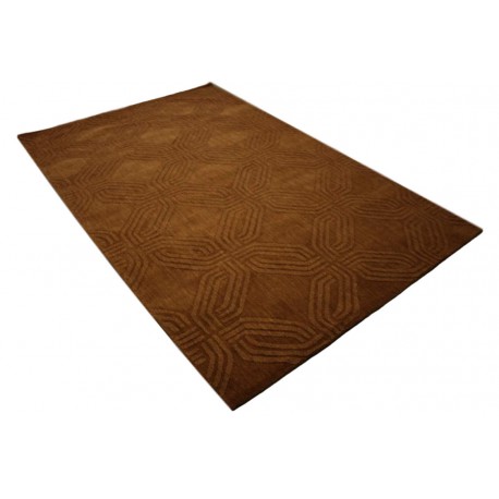 100% wełna brązowy designerski nowoczesny dywan w szlaczki 3D 160x230cm