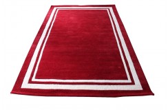 Dywan wełniany 150x240cm nowoczesny gładki czerwony Indie reczny tafting