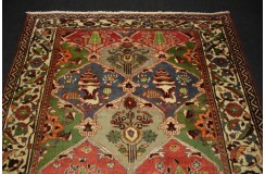 Wysokiej jakości dywan Baktjar w kwiaty 200x200cm Iran antyk 60lat
