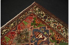 Wysokiej jakości dywan Baktjar w kwiaty 200x200cm Iran antyk 60lat