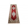 Czerwony gustowny dywan z medalonami herati ok 80x250cm 100% wełna Indie Bidjar
