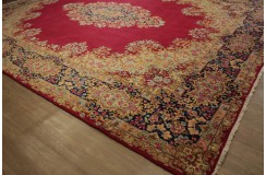 Bogaty klasyczny bordowy perski dywan Kerman (Kirman) ok 300x425cm 100% wełna