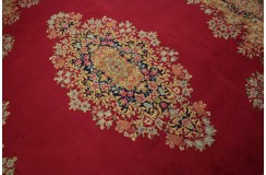 Bogaty klasyczny bordowy perski dywan Kerman (Kirman) ok 300x425cm 100% wełna