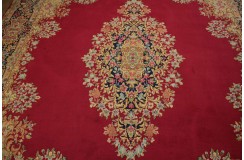 Bogaty klasyczny bordowy perski dywan Kerman (Kirman) ok 300x425cm 100% wełna