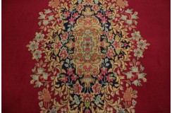 Bogaty klasyczny bordowy perski dywan Kerman (Kirman) ok 300x425cm 100% wełna