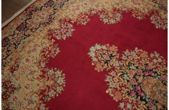 Bogaty klasyczny bordowy perski dywan Kerman (Kirman) ok 300x425cm 100% wełna
