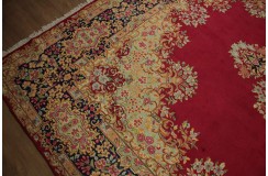 Bogaty klasyczny bordowy perski dywan Kerman (Kirman) ok 300x425cm 100% wełna