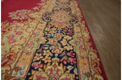 Bogaty klasyczny bordowy perski dywan Kerman (Kirman) ok 300x425cm 100% wełna