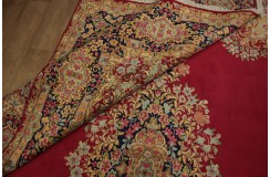 Bogaty klasyczny bordowy perski dywan Kerman (Kirman) ok 300x425cm 100% wełna