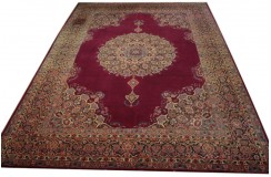 Bogaty klasyczny bordowy perski dywan Kerman (Kirman) ok 300x400cm 100% wełna