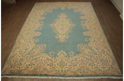 Bogaty klasyczny niebieski perski dywan Kerman (Kirman) ok 300x400cm 100% wełna