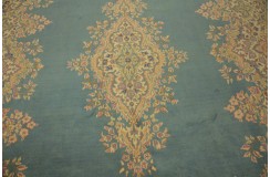 Bogaty klasyczny niebieski perski dywan Kerman (Kirman) ok 300x400cm 100% wełna
