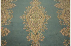 Bogaty klasyczny niebieski perski dywan Kerman (Kirman) ok 300x400cm 100% wełna
