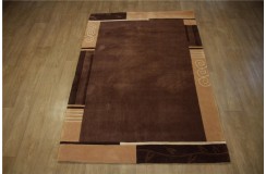 Nowoczesny zielony dywan Luxor Living Palma 140x200cm poliester i akryl brązowy