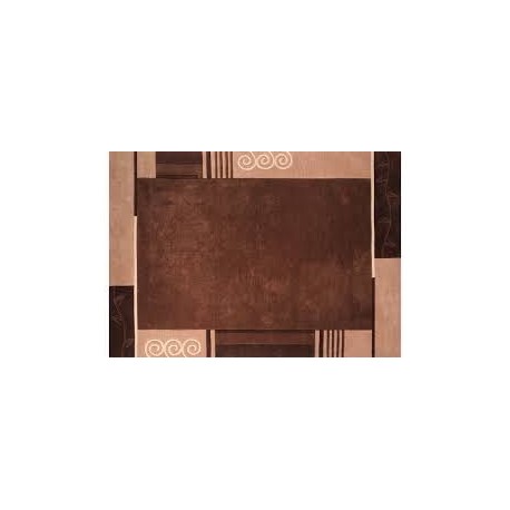 Nowoczesny zielony dywan Luxor Living Palma 140x200cm poliester i akryl brązowy