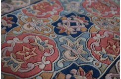 Przepiękny wełniany dywan org. AUBUSSON 100% WEŁNA rzeźbiony