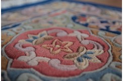 Przepiękny wełniany dywan org. AUBUSSON 100% WEŁNA rzeźbiony