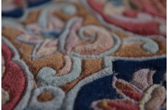 Przepiękny wełniany dywan org. AUBUSSON 100% WEŁNA rzeźbiony