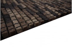 100% wełna filcowana nowoczesny ręcznie tkany dywan Brics 160x230 cegiełki brąz czarny
