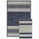 Dwustronny płasko tkany dywan Obsession Tarunis 80x120cm kilim polipropylen bawełna niebieski beżowy