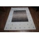 Szary ekskluzywny dywan Gabbeh Loribaft Indie 140x200cm wełniany i jedwab z połyskiem luksusowy