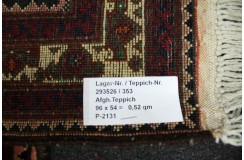 Turkmeńskoi etniczny wełniany dywan afgański khuwaje 54x96cm