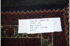 Turkmeńskoi etniczny wełniany dywan afgański Khuwaje 48x139