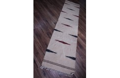 Wełniany kilim chodnik etniczny beżowy Afganistan 60x270cm gobelin