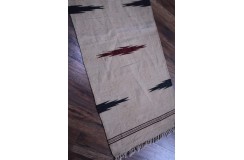 Wełniany kilim chodnik etniczny beżowy Afganistan 60x270cm gobelin