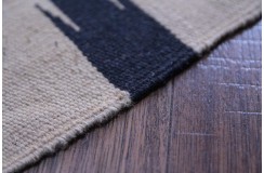 Wełniany kilim chodnik etniczny beżowy Afganistan 60x270cm gobelin